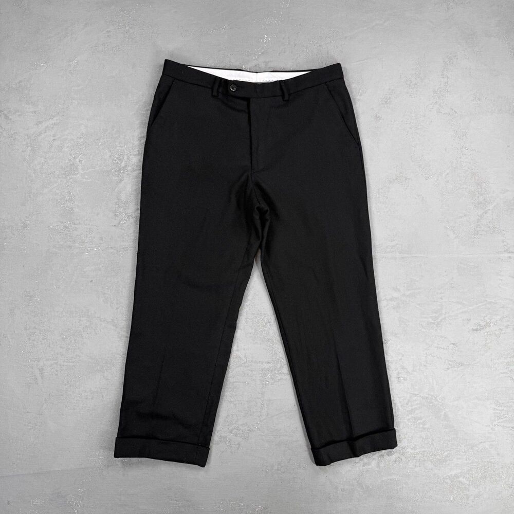 Vintage Wool Flannel Slim Cropped Pants Fit 34 x 26